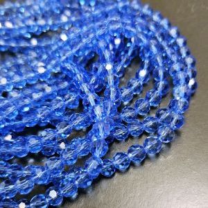 Бусины из стекла 6 мм, форма шар в огранке
