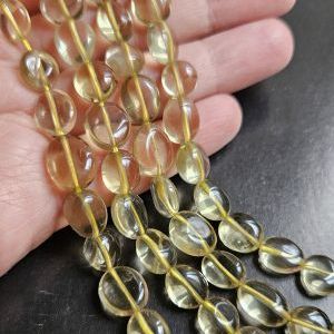 .Бусины из лимонного кварца, размер 8-12 мм.