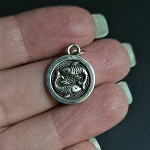 Подвес из стали Рыбы, размер 15 мм.