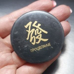 Магнит из шунгита "Процветание",  диаметр 5 см.